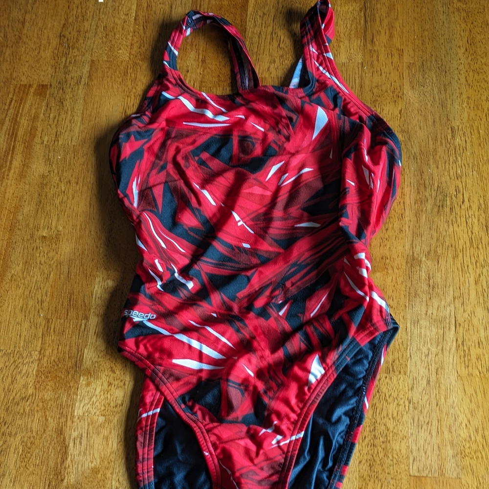 Speedo Red and Black Swimsuit